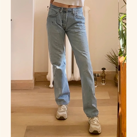 Vintage Early 2000s Levis 501 Light Wash Distressed Jeans 31 - Picture 3 of 8